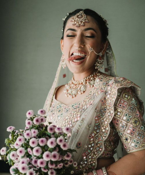 Quirky Pose by Bride