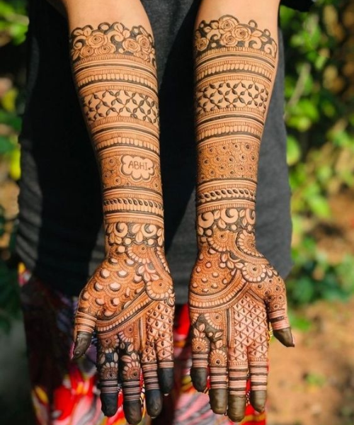 Mehndi with Partner's Name