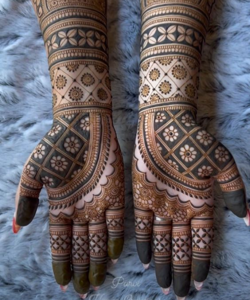 Simple Mehndi with Indian motifs