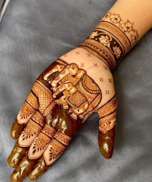 Elephant Motif on Bridal Mehndi
