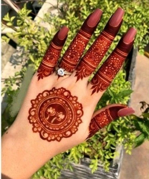 Back Hand Mehndi Design with floral design