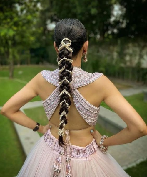 Braided hair using Pearl String