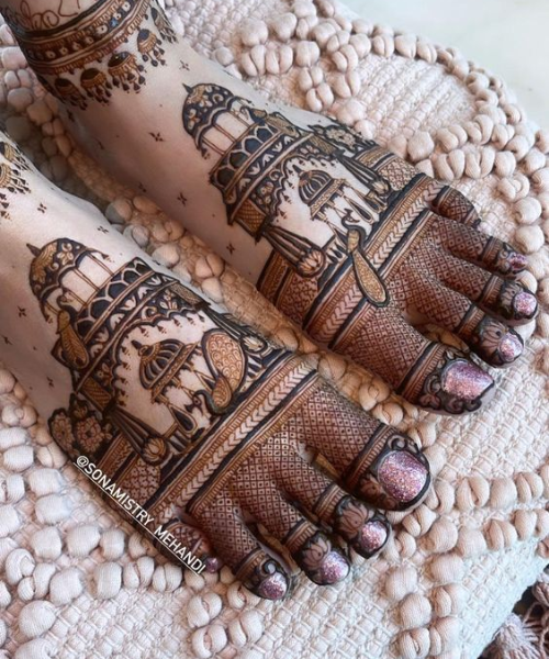 Rajasthani foot mehndi design