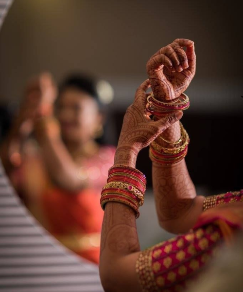 Shot while showing bangles