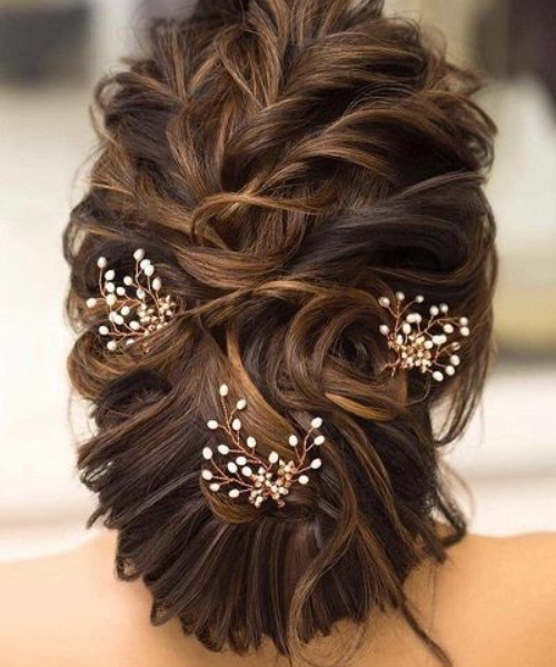 Elegant Messy Bun with Pearl Accents