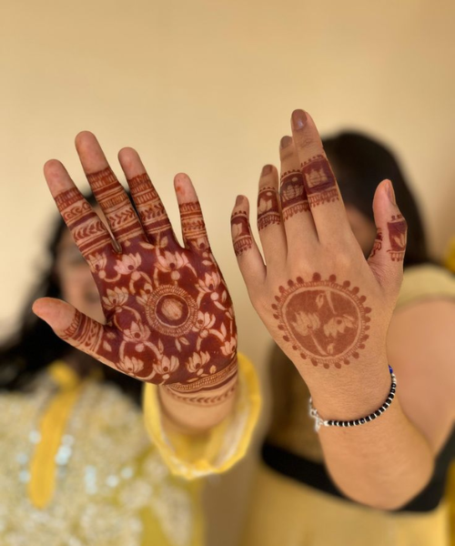 Traditional Lotus and Mandala Mehndi Design