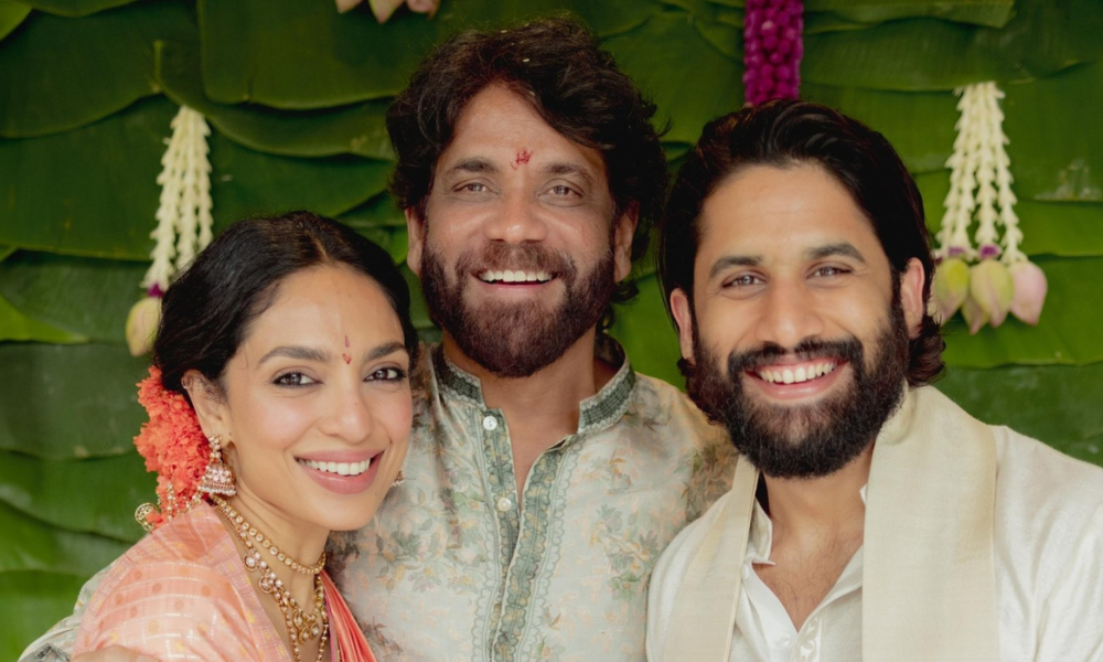 Sobhita Dhulipala and Naga Chaitanya with family