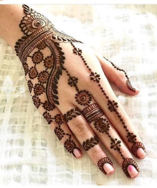 Back Hand Mehndi Jewellery Design