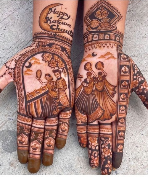 Fully Karwa Chauth Inspired Mehndi 