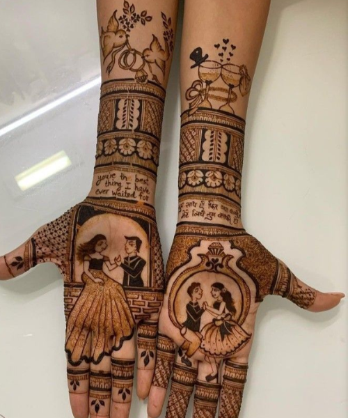 Mehndi Design with couple pictures