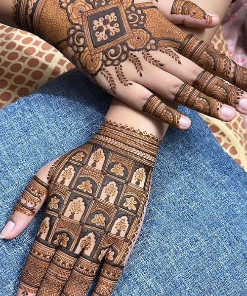 Back Hand Mehndi with Rajasthani Style Mehndi