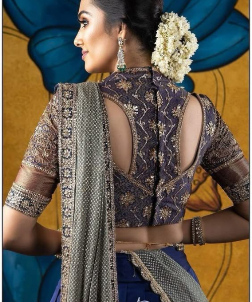 Keyhole Bridal Blouse with Rich Embroidery and Details