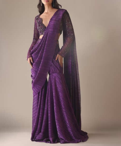 Purple Fusion Sharara with Blouse