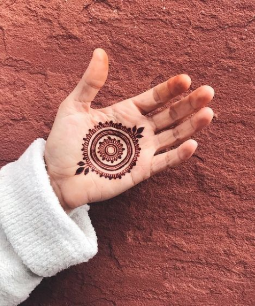 Simple mandala with leaves