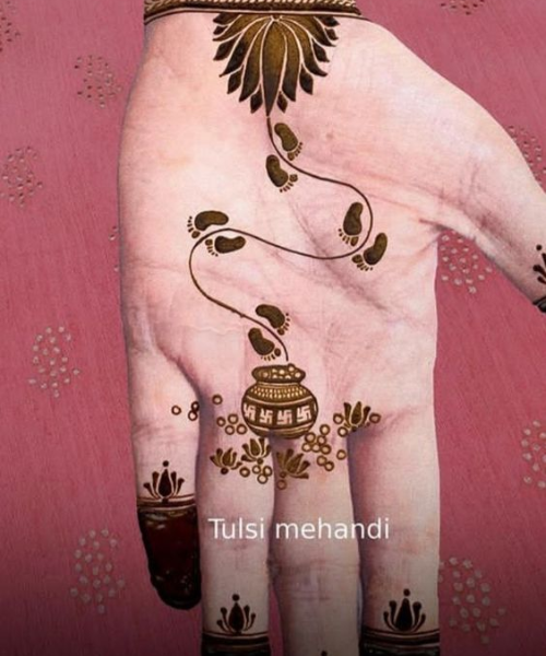 Mehndi Including Krishna Feet Prints