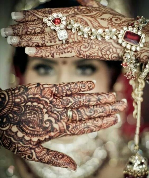 Bride's Close up shot covering face with hands