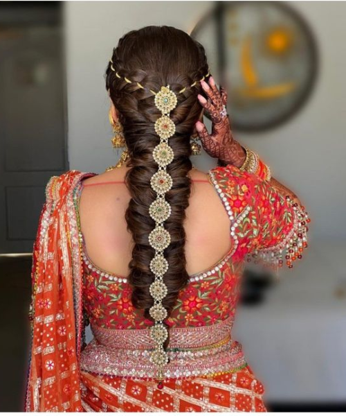 South Indian Hairstyle using golden chain