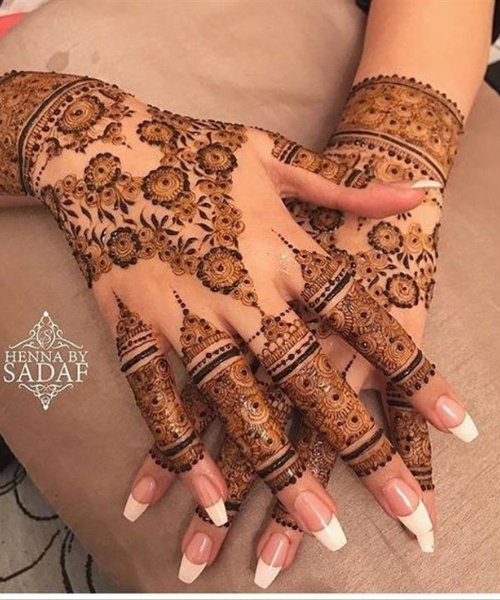 Floral Cascade Arabic Mehndi Art