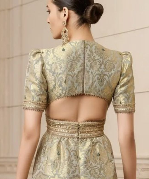 Elegant Cut-Out Brocade Back Design