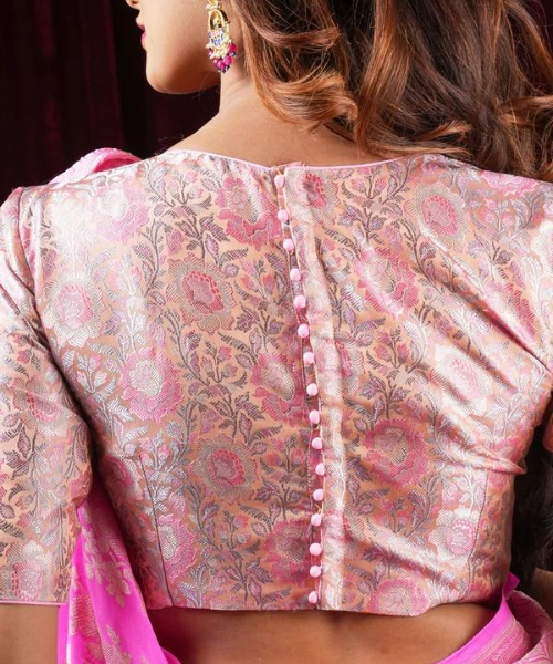 Classic Floral Brocade with Buttoned Back