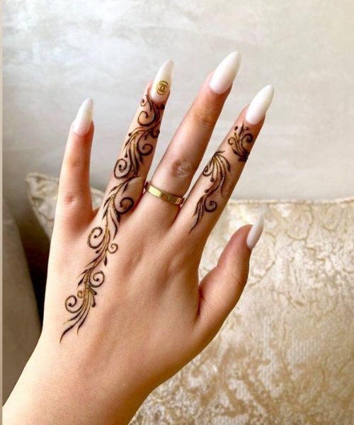 Swirl Ring Finger Mehndi Design