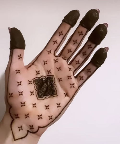 Minimalist Palm Mehndi with Bold Tips