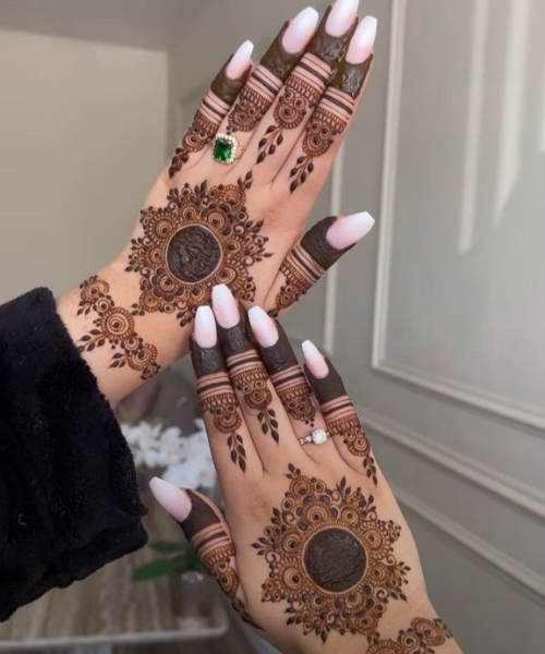 Circular & Floral Finger Mehndi