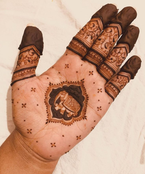 Intricate Elephant Motif Mehndi Design