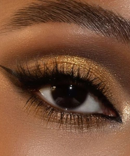 Golden Shimmery Smoky Eye