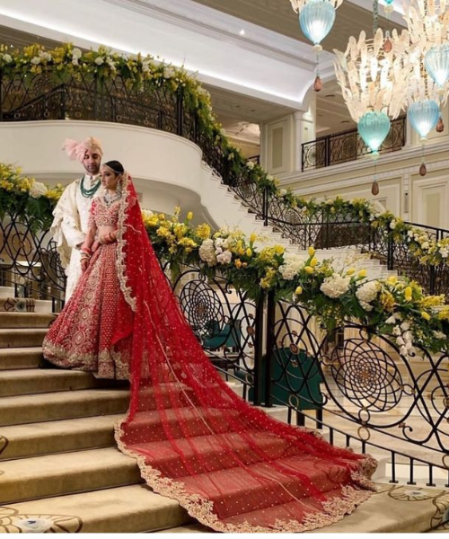 Lehengas with Trails and Veils