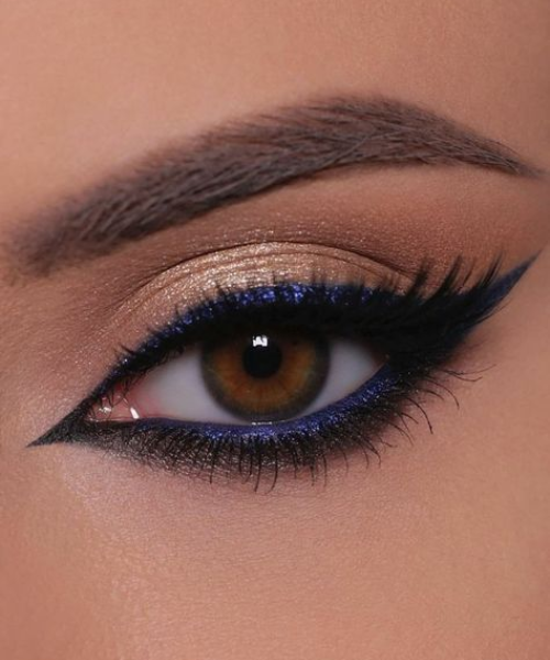 Soft Eye makeup with Blue Foxy Liner