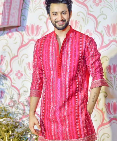 Gujarati bandhej kurta for grooms
