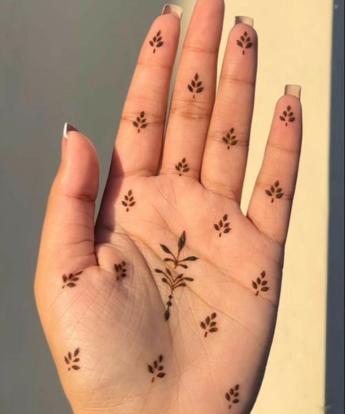 Leaf Sprigs with Simple Finger Accents