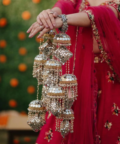 Mirror-Embellished Kalire with Beaded Detailing