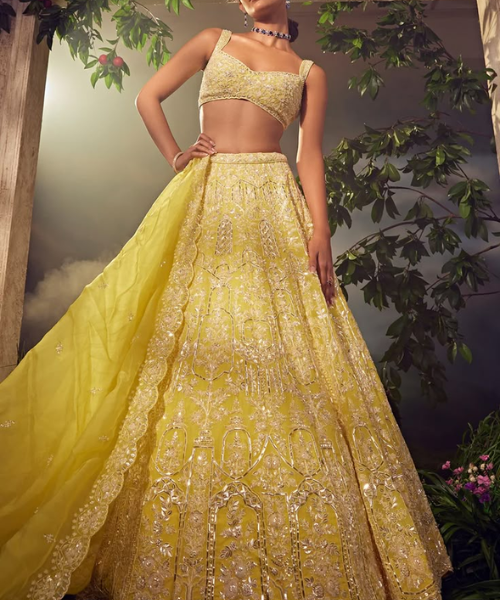 Radiant Yellow Embroidered Lehenga