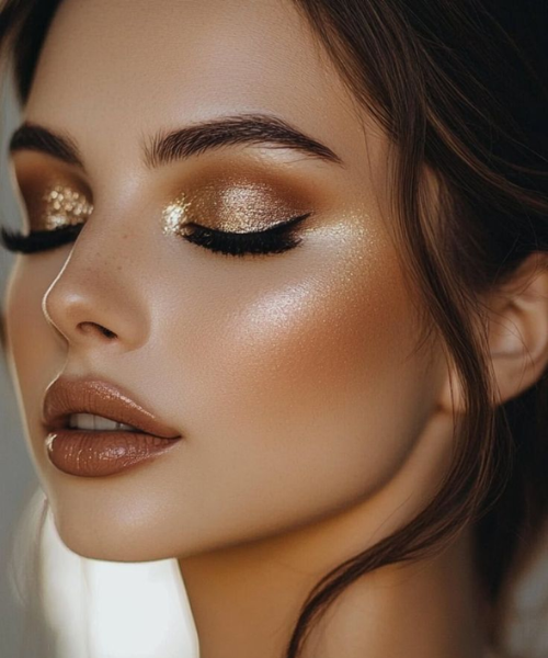 Metallic and Shimmery Eyes - Indian Bridal Makeup Trends 2025