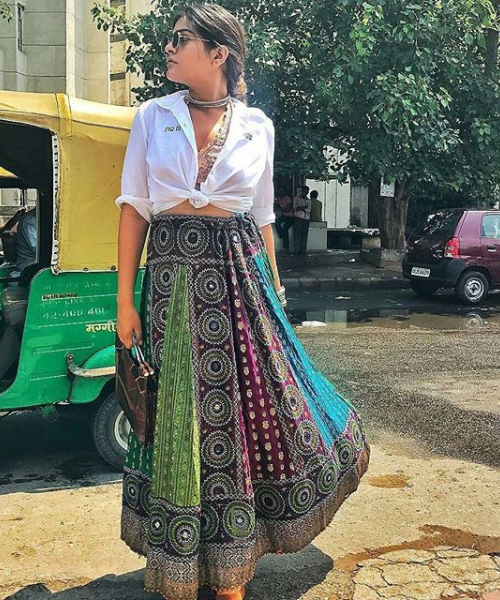 White Shirt with Boho Long Shirt