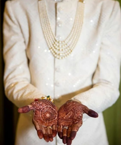 Mandala Mehndi with Paisley and Net Motifs