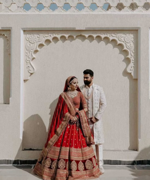 Side-by-Side Royal Pose with Traditional Grace
