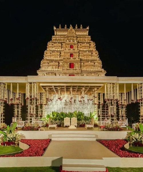 Temple-Inspired Traditional Mandap Decor - Wedding mandap decoration ideas