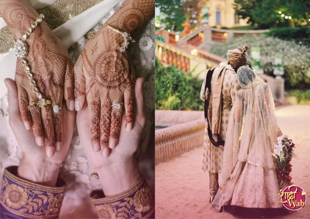 indian wedding poses for bride and groom