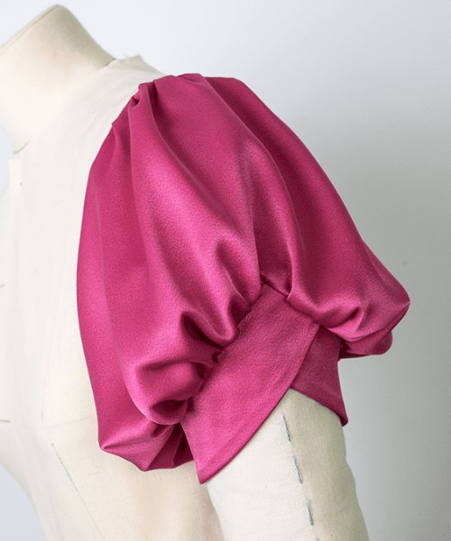 Bold Satin Puff Sleeve Design Idea