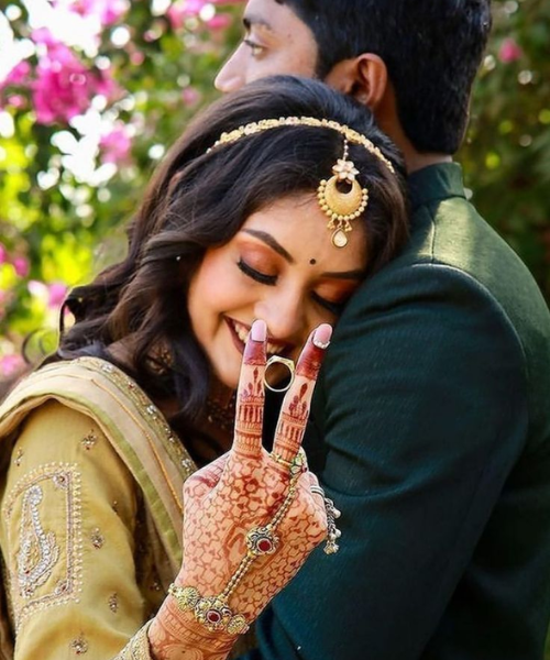 Bride’s Ring & Peace Pose Moment