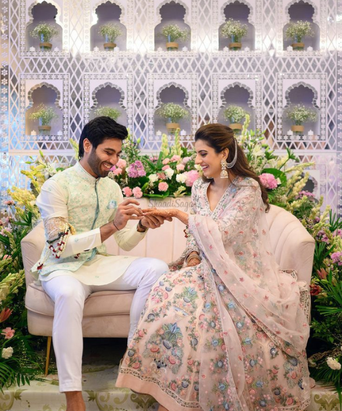 Candid Couple during ring ceremony