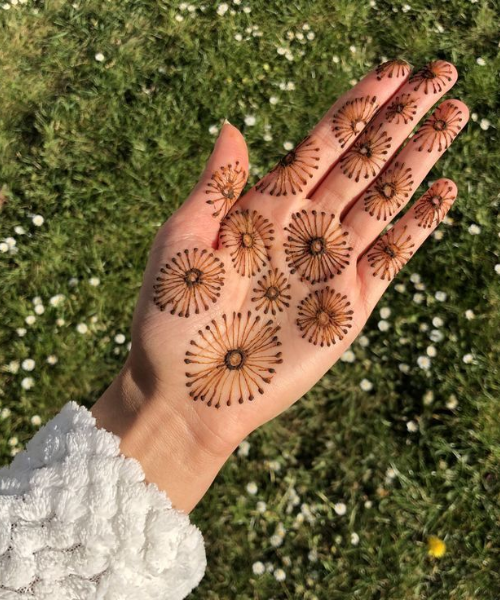 Circular Sunburst Mehndi Pattern Art