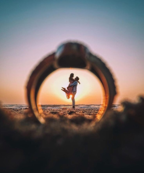 Couple Captured Inside the Ring