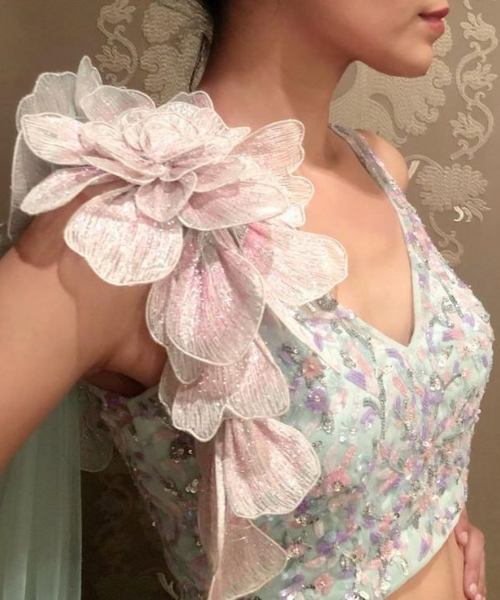 Dramatic 3D Floral Sleeve Design