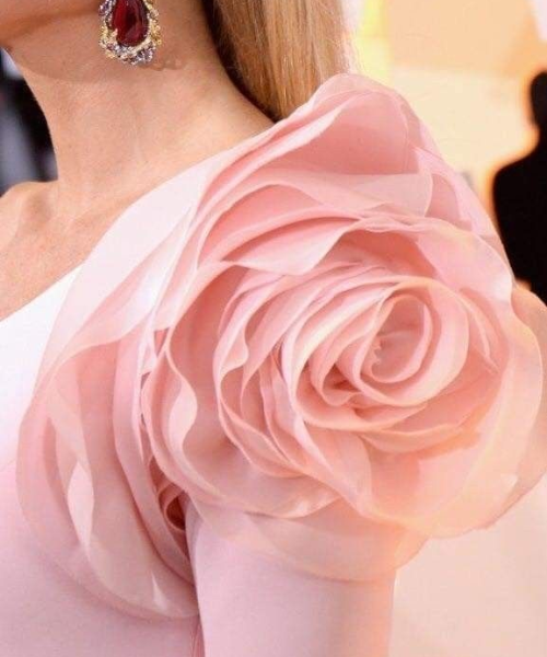 Oversized Rose Petal Sleeve Detail