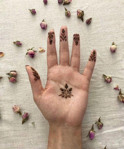 Simple Floral Motif Mehndi Design