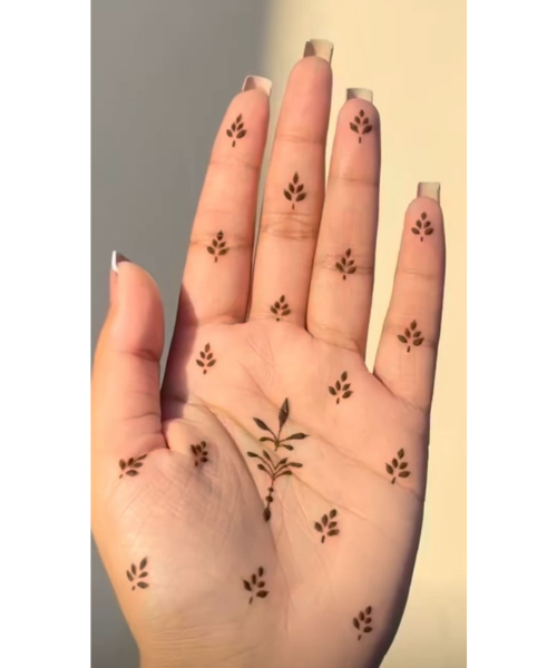 Tiny Leaf Pattern Mehndi for Brides